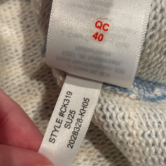 NWT FLAWED J.Crew Sz XS Heritage Terry Relaxed Crewneck Sweatshirt Blue Stripe - Picture 10 of 10